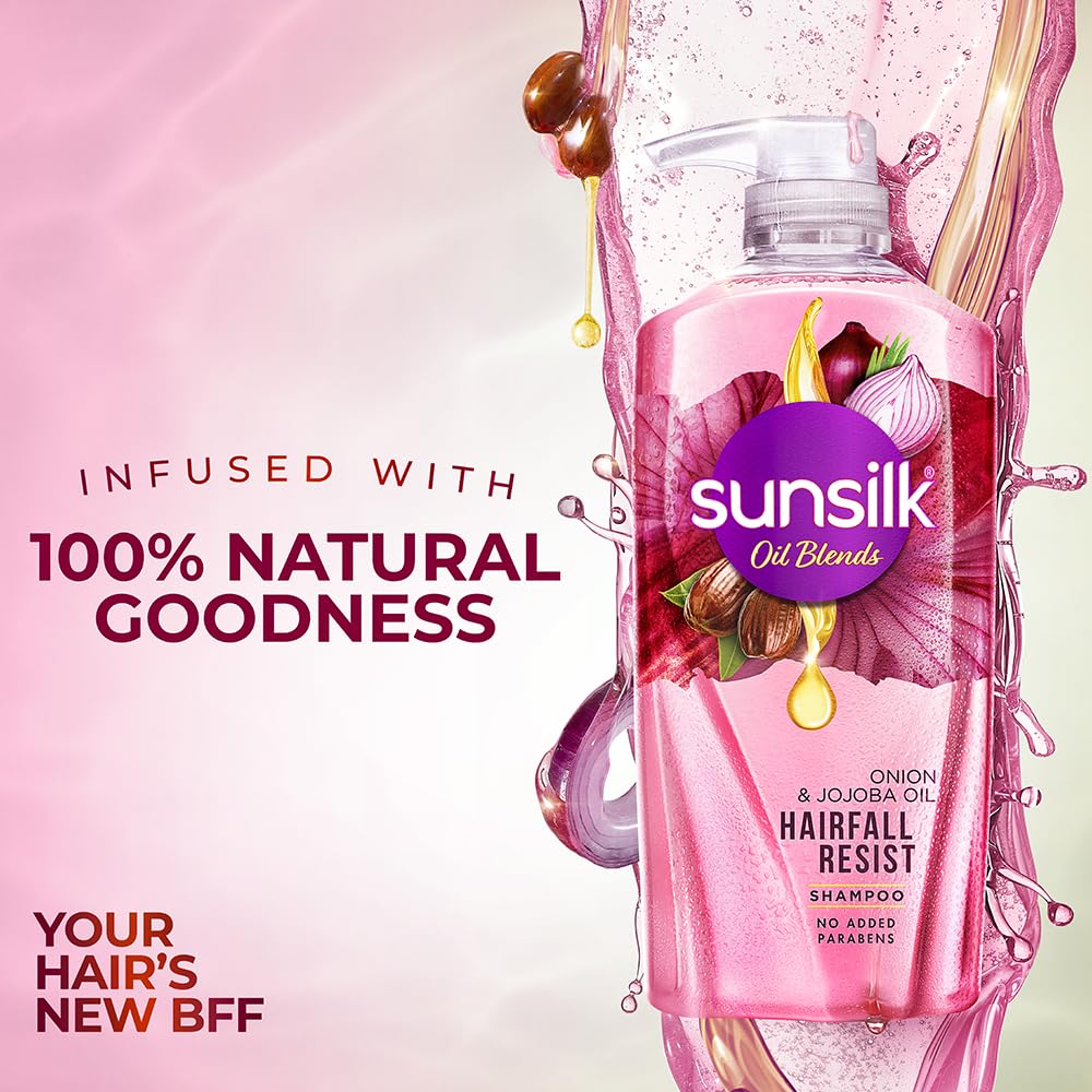 Sunsilk Onion & Jojoba Oil Hairfall Resist Oil Blends Shampoo | with No Added Parabens | (700 ml)