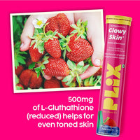 PLIX - THE PLANT FIX Glutathione Tablets With Vitamin C For Clear And Youthful Skin (Pack Of 1, Strawberry) | 15 Collagen Supplements |500mg L-Glutathione, Vitamin E And Hyaluronic Acid
