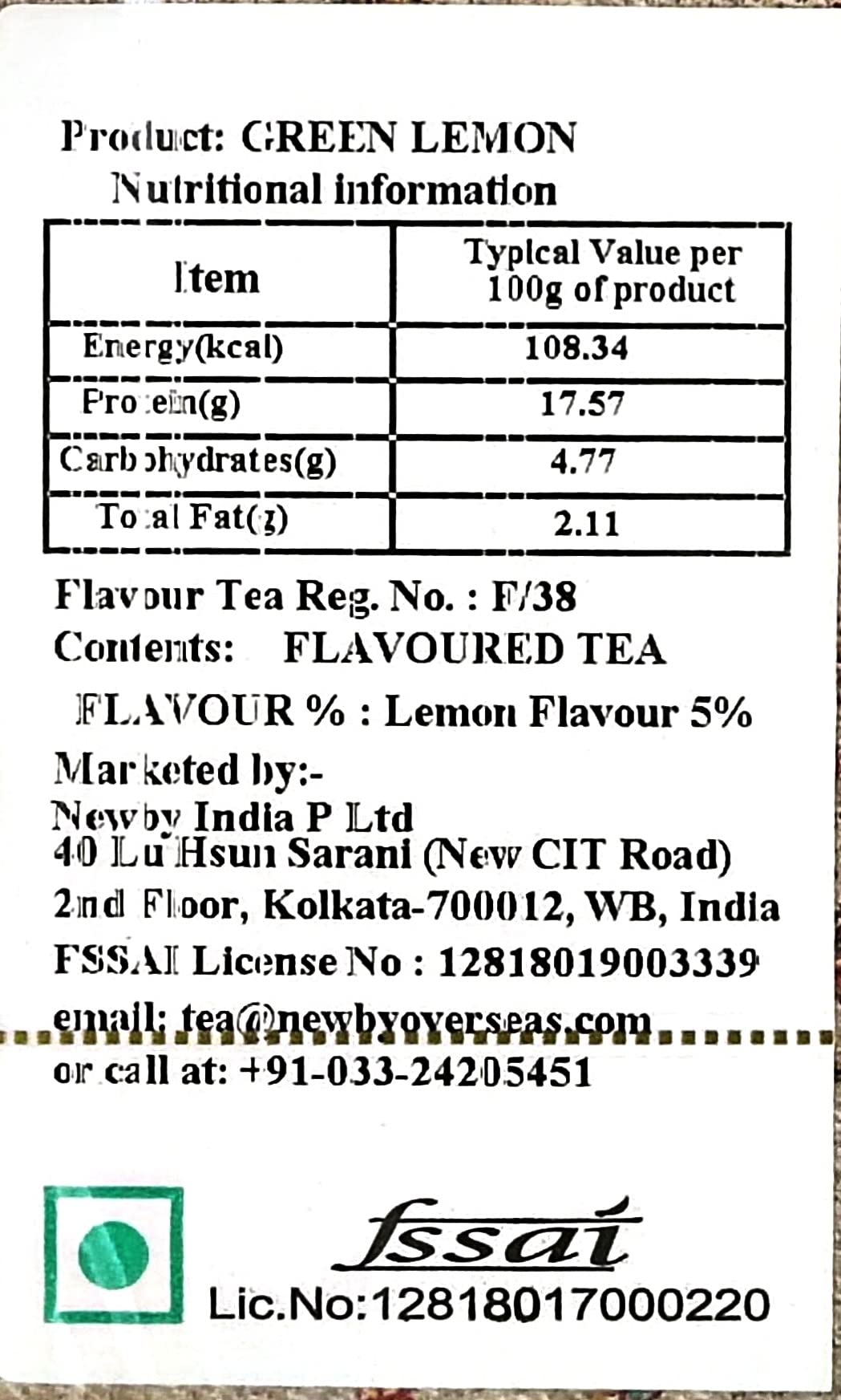 Newby Green Lemon Tea | 25 Tea Bags | Natural Fusion of Verdant Green Tea wth Bright Dried Lemon | 50 gms