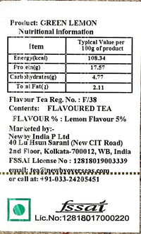 Newby Green Lemon Tea | 25 Tea Bags | Natural Fusion of Verdant Green Tea wth Bright Dried Lemon | 50 gms