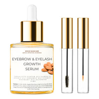 Noor Skincare Eyebrow & Eyelash Growth Serum/Oil - Organic, Brow & Lash Boosting Enhancer for Thick Eyebrows and Eyelashes - has Castor oil for Volume & comes with Applicators (30 ml)