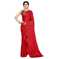 Cloud walker Women Soft Satin Silk Saree With Digital Printed Unstiched Blouse Piece(5.5m Saree +0.8m Blouse Piece).