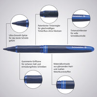 One Business Rollerball Pen, 0.6 mm Ultra-Smooth Tip, Blue Barrel, Blue Ink, Box of 10 Pens (183003)