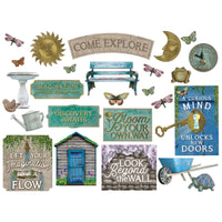 Eureka Curiosity Garden Gallery Wall Motivational Classroom Bulletin Board Set for Teachers, 26 Pieces