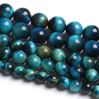 6mm 60PCS Peacock Blue Tiger Eye Stone Beads Natural Crystal Spacer Loose Beads for Jewelry Making DIY Bracelet Semi Precious Energy Healing Power 1 Strand 15 inches 6mm