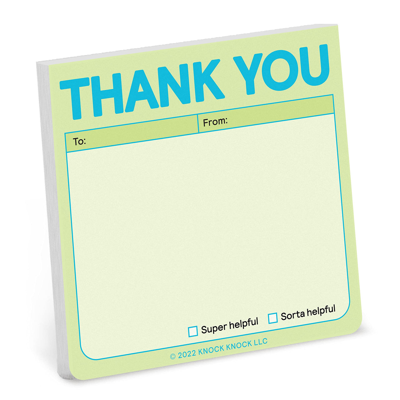 8-Count Knock Knock Thank You Sticky Note Pads, 3 x 3-inches, 100 Sheets Each