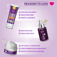 Iba Vitamin C Skin Care Regime Combo for Brighter (Face Wash (100ml) + Skin Glow Power Serum (30ml) + Vitamin C Cream (50g))