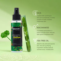 Quench Cica & 2% Niacinamide Face Mist Toner for Oil & Acne Control | Hydrates, Calms and Refreshes Skin | Gentle & Non-Irritating | Lightweight, Alcohol-Free and Non-Comedogenic | Made in Korea (100ml)