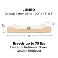 Furhaven Replacement Dog Bed Cover Ultra Plush Faux Fur & Suede Contour Luxe Lounger, Machine Washable - Cream, Jumbo (X-Large) Ultra Plush (Cream) 45.0