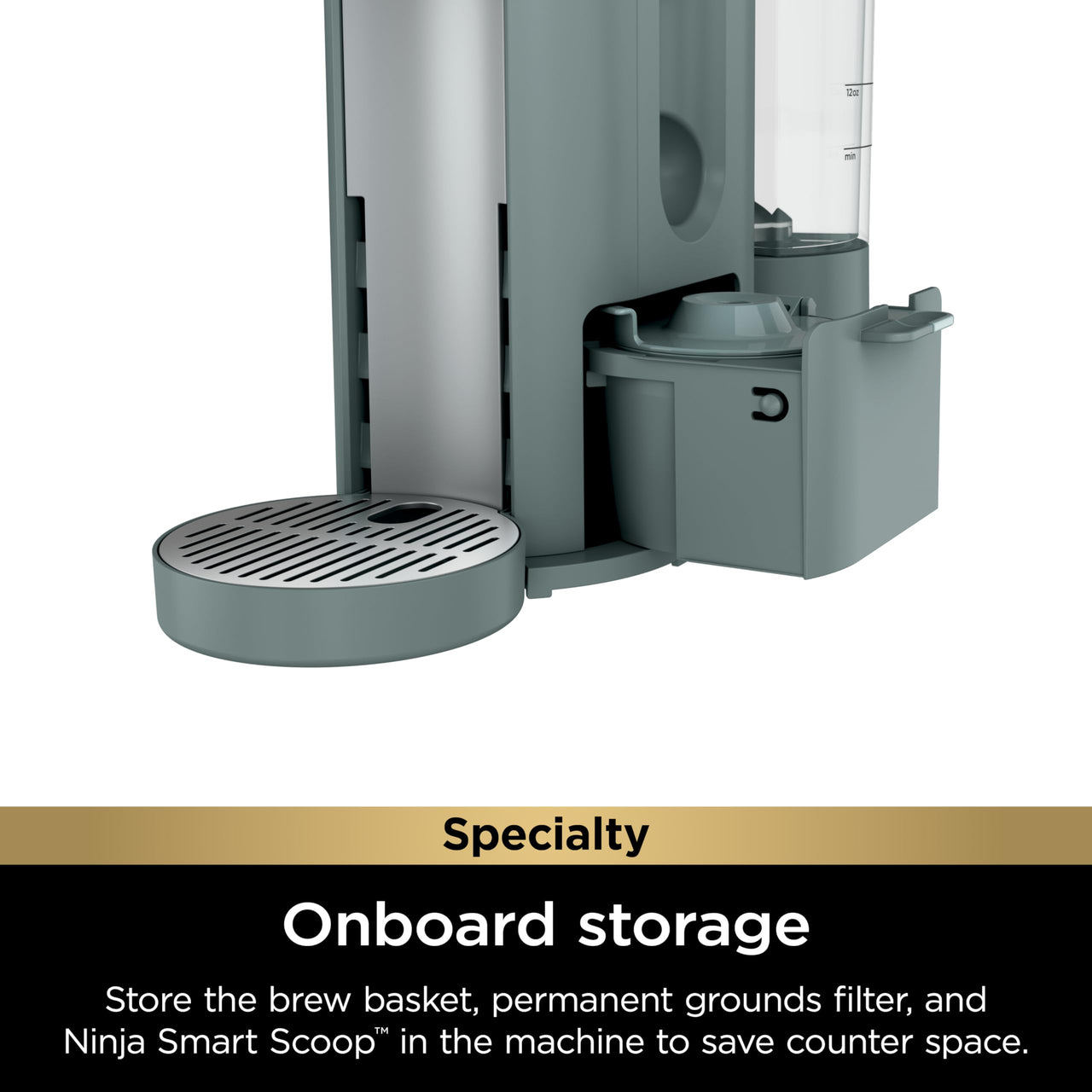 Ninja Pods & Grounds Specialty Single-Serve Coffee Maker, K-Cup Pod Compatible, Built-In Milk Frother, 6-oz. Cup to 24-oz. Travel Mug Sizes, Iced Coffee Maker, Glacier Blue, PB051GB