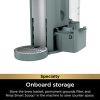 Ninja Pods & Grounds Specialty Single-Serve Coffee Maker, K-Cup Pod Compatible, Built-In Milk Frother, 6-oz. Cup to 24-oz. Travel Mug Sizes, Iced Coffee Maker, Glacier Blue, PB051GB