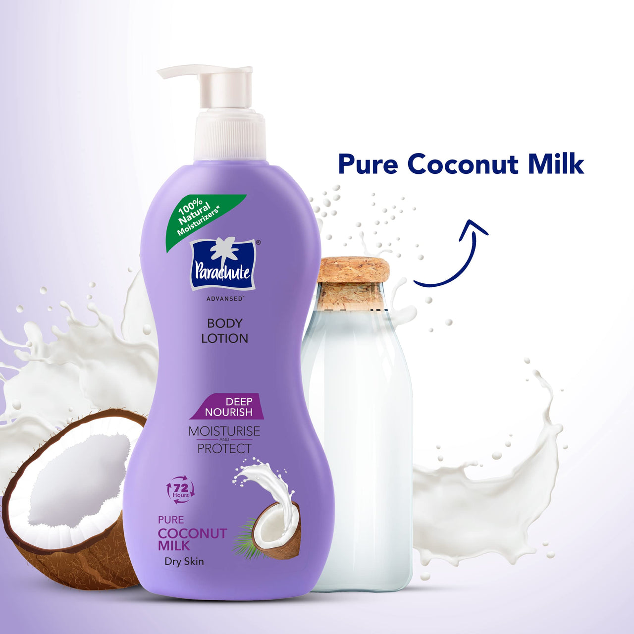 Parachute Advansed Men Hair Cream, Classic,Non- Sticky, With Goodness of Coconut,Pack of 3, Each 100 gm & Parachute Advansed Deep Nourish Body Lotion,With Pure Coconut Milk,400 ml
