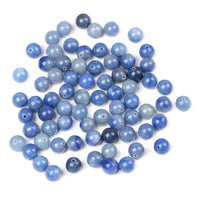 Bymitel 140Pcs Natural Crystal Beads Stone Gemstone Round Energy Healing Loose Beads with Stretch Cord for Jewelry Making Bracelets Anklets (Blue Aventurine, 8mm 140pcs) Blue Aventurine