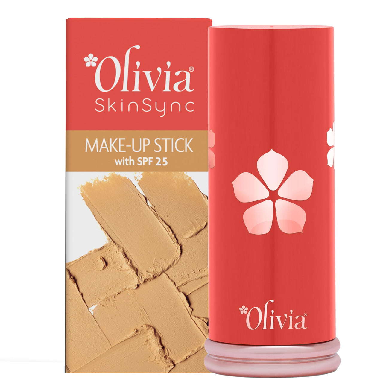 Olivia SkinSync Make Up Stick Foundation With SPF 25, Lightweight, Full Coverage Foundation With Natural Finish Face Makeup, Waterproof & Sweatproof Foundation Stick - 15g| Shade - 05 Roasted Almond