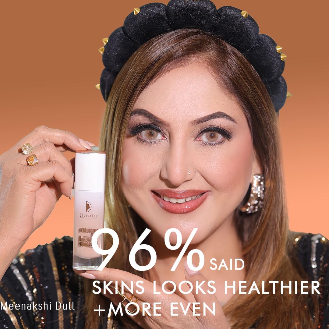 Character Hyaluronic Acid High Coverage Foundation --16HR Long Wear | Full Coverage with Natural Matte Finish | Sweat-Resistant, Crease-Proof | Hydrating & Lightweight Formula