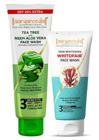 Aryanveda Tea Tree Face Wash With Neem & Aloe Vera Extracts, 120 Gm (Pack Of 2) (Tea Tree Face Wash + Whitofair Face Wash)