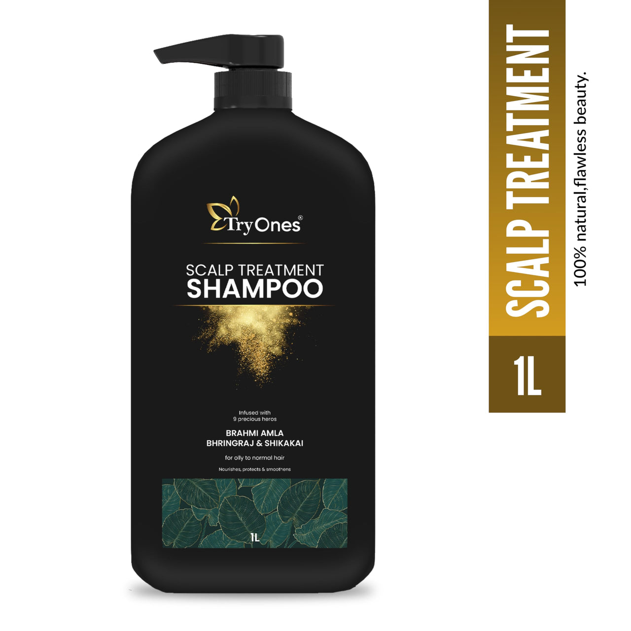 TryOnes Scalp Treatment Targets Dandruff & Controls Flakes | For Men & Women Hairfall Control Natural Shampoo|No Sulfates,No Paraben 1000 ml