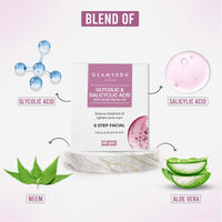 Glamveda Glycolic & Salicylic Anti Acne Facial Kit | Pimple Care & Brightening Facial Kit For Women| No Paraben, SLS | 40gm