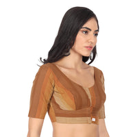 JISB Women's  Cotton Geometric Half Sleeve Blouse