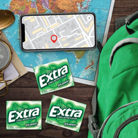 EXTRA Spearmint Sugar Free Chewing Gum Spring Break Travel Accessories, 15 Count (Pack of 3)