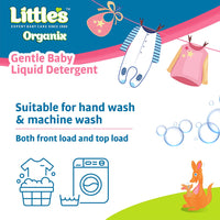 Little's Organix Gentle Baby Detergent Liquid for Clothes | 1000 ml | Anti-Bacterial Liquid Detergent for Baby Clothes Enriched with Aloe Vera & Neem Extracts | Free from Brighteners & Bleach
