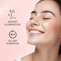 FACES CANADA Rose Glow Kit | Rose Gold Strobe Cream (30ml) + Warm Natural All Day Hydra Matte Mini Foundation (18ml) | Makeup Kit For Women (Combo Pack of 2)