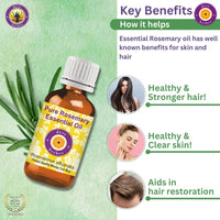 Deve Herbes Rosemary Essential Oil (Rosmarinus officinalis) for Healthy Hair Pure | Non-Sticky | Non-greasy | Lightweight | Men & Women | All Skin Types | Steam Distilled 1250ml