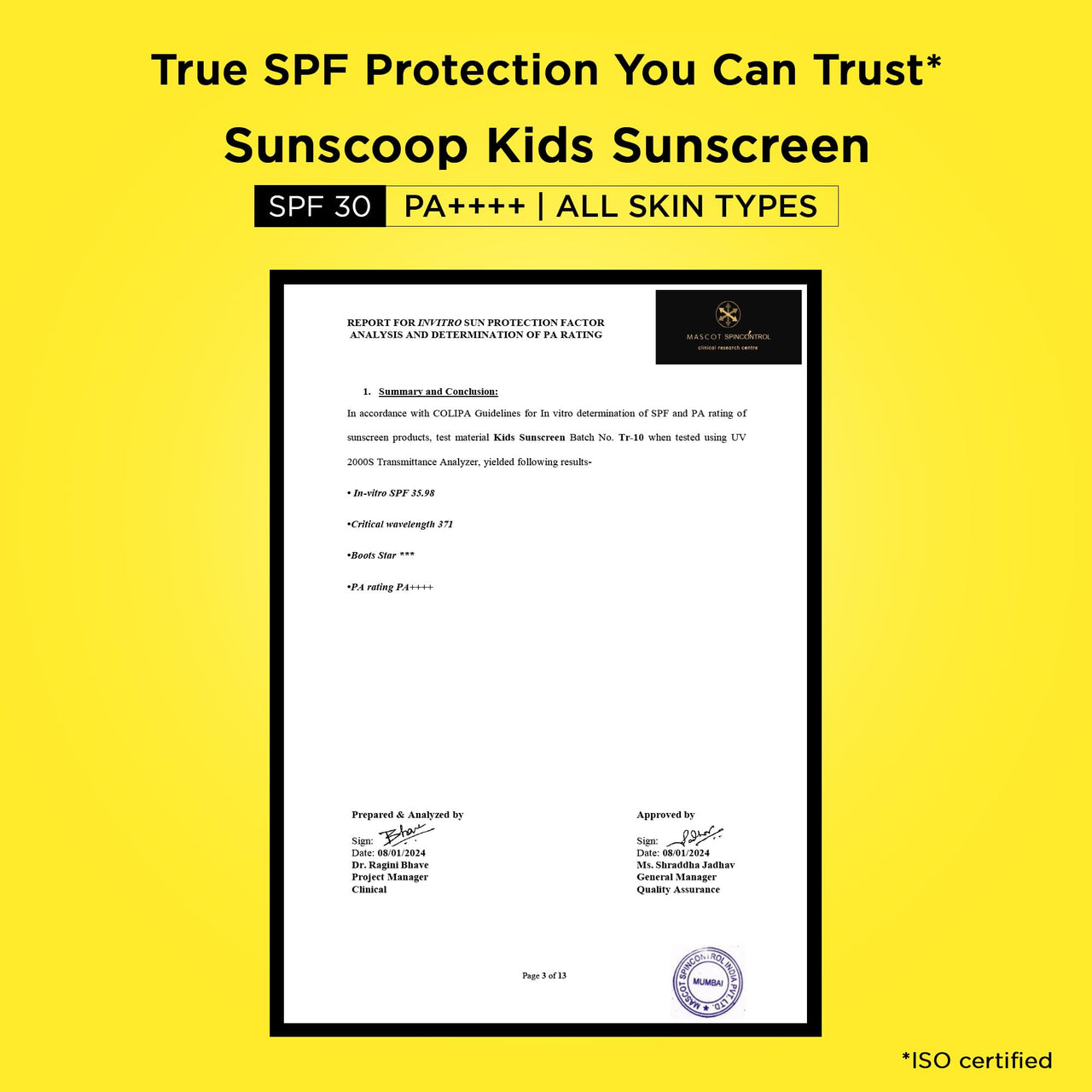 SunScoop Kids 100% Mineral Sunscreen Lotion SPF 30+ PA++++ | Paediatrician Recommended | Prevents Tanning & Sunburn | Sweat & Water Resistant | Safe for Sensitive Skin | for 1+ Years | 75 gm