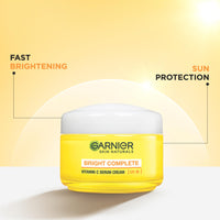 Garnier Skin Naturals Bright Complete Vitamin C Serum UV Cream, Vitamin C Day Cream for Sun Protection and Skin Brightening - Suitable For all Skin Types, 45g