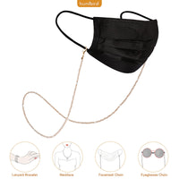 humlbird Mask Lanyard Eye Glasses String Holder Healing Crystal Beaded Eyeglass Necklace Chains with Pearl for Women Yellow