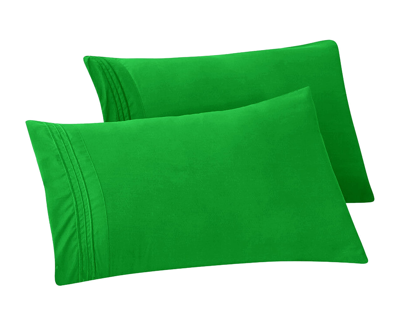 Elegant Comfort Solid Pillowcases 1500 Thread Count Egyptian Quality Microfiber - Smooth Weave, Wrinkle and Fade Resistant, Easy Slip-On, 2-Piece Set, Standard/Queen Pillowcase, Emerald Green 2-Pack