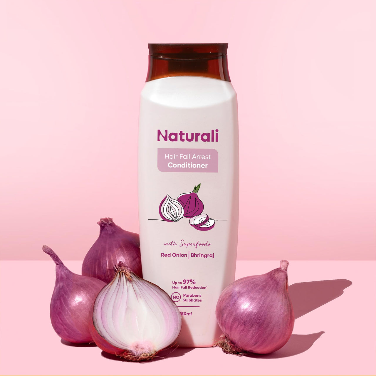Naturali Conditioner for Hairfall Control for Frizzy Hair | With Onion & Bhringraj | Sulphate Free | No Paraben | Hair Conditioner For Women | 180 ml