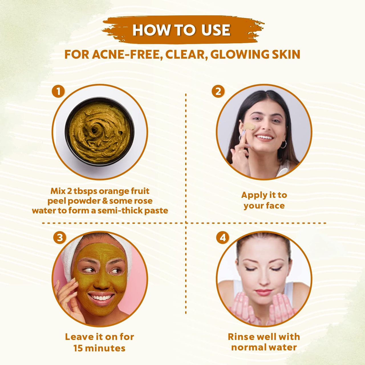 INDUS VALLEY Organic Orange Peel Powder | Citrus aurantium, For Face & Skin Care - Set Of 3(100g x3 = 300g)