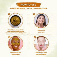 INDUS VALLEY Organic Orange Peel Powder | Citrus aurantium, For Face & Skin Care - Set Of 3(100g x3 = 300g)