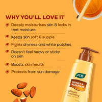 Joy Honey & Almonds Ultimate Nourishing Body Milk Lotion 600ml | With Shea Butter & Vitamin E | Long Lasting Moisture | Prevents Dryness & Provides Intense Moisturization for Dry Skin