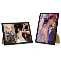 Americanflat 9x13 Picture Frame in Black - Thin Border Photo Frame with Shatter-Resistant Glass, Hanging Hardware, and Built-in Easel for Horizontal or Vertical Display Formats for Wall or Tabletop