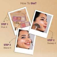 Hilary Rhoda Get Glow Highlighter Palette | Ultra Blendable & Long Lasting | Shimmer Finish & Illuminating Glow | Highly Pigmented & Easy To Blend Shades | 3 Shades in 1 Palette -15g (Shade - 04)