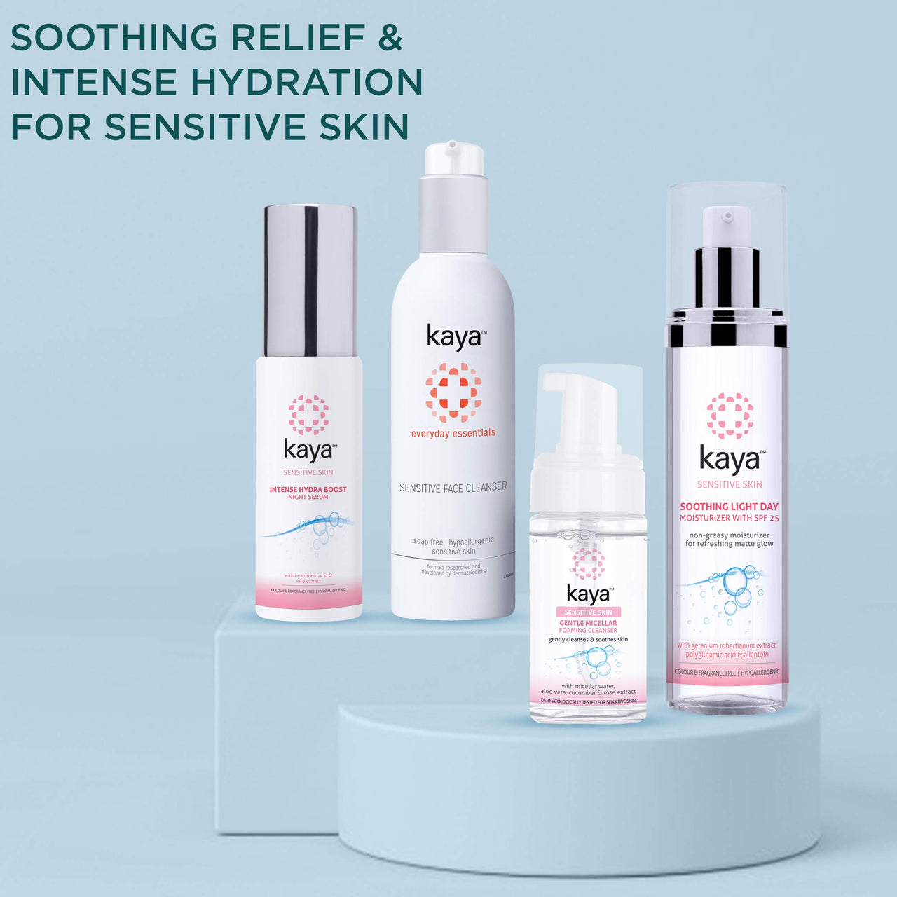Kaya Clinic Soothing Light Day Moisturizer With SPF25, Non-Greasy Daily Cream, Color, Sulfate, & Fragrance Free, Hypoallergenic for Sensitive Skin, 50ml