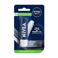 Nivea Deodorant Fresh Active Roll On for Men, 50ml & NIVEA Men Lip Balm, Active Care SPF for 24h Moisture, 4.8 g