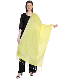 THE WEAVE TRAVELLER Women's  Solid Cotton Blend Dupatta