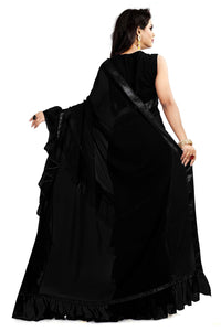 Anjaneya Sarees Women's  Georgette Saree With Blouse Piece