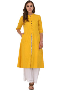 Pistaa's  Women Cotton Printed Cut Regular Kurta