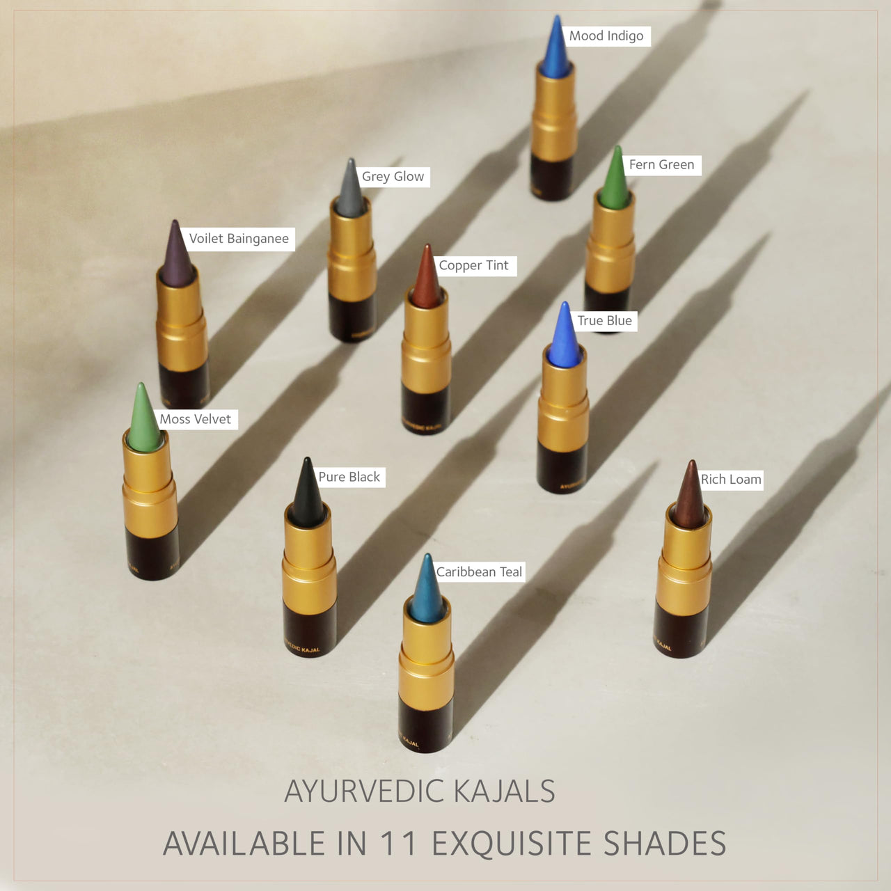 SoulTree Ayurvedic Kajal | Pure Black 011 | Black Shade | Enriched with 100% Organic Ghee, Almond Oil & Camphor | Soothe, Cool & Nourish Eyes | Soothes, Cools, and Nourishes Eyes with Gentle Care 3gm