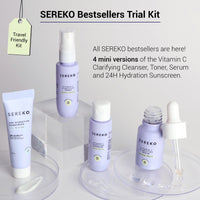 Sereko Bestseller’s Skincare Trial Kit | Vitamin C, Niacinamide & Cica | Brightening & Hydrating Set for Women & Men | Pack of 4 | Self-Care For Glowing Skin | Travel & Pocket Friendly