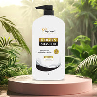 TryOnes Keratin Shampoo, for Straighter, Shinier Hair, with Keratin Nourishes Dry Hair, Controls Frizz, for Men & Women 1000 ml