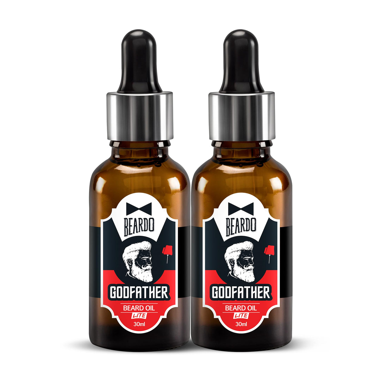 Beardo Godfather Lite Beard and Moustache Oil (30 ml x Pack of 2) | Beard Oil for men | Non-Sticky, Light; Almond Oil, Aloe vera, Vitamin E, Shiny Nourished Beards