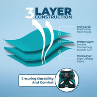 Voyager Step-in Air Dog Harness - All Weather Mesh Step in Vest Harness for Small and Medium Dogs by Best Pet Supplies - Turquoise (2-Tone), M