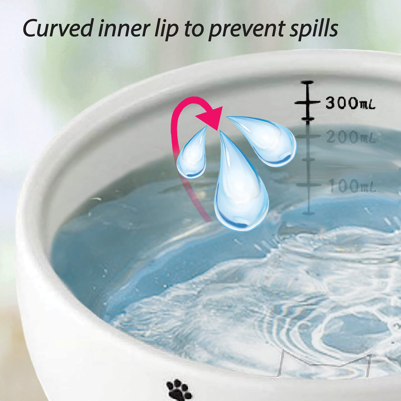 Necoichi Raised Cat Water Bowl, Elevated, with Measurement Lines, Dishwasher and Microwave Safe, No.1 Seller in Japan! (Cat, Regular)