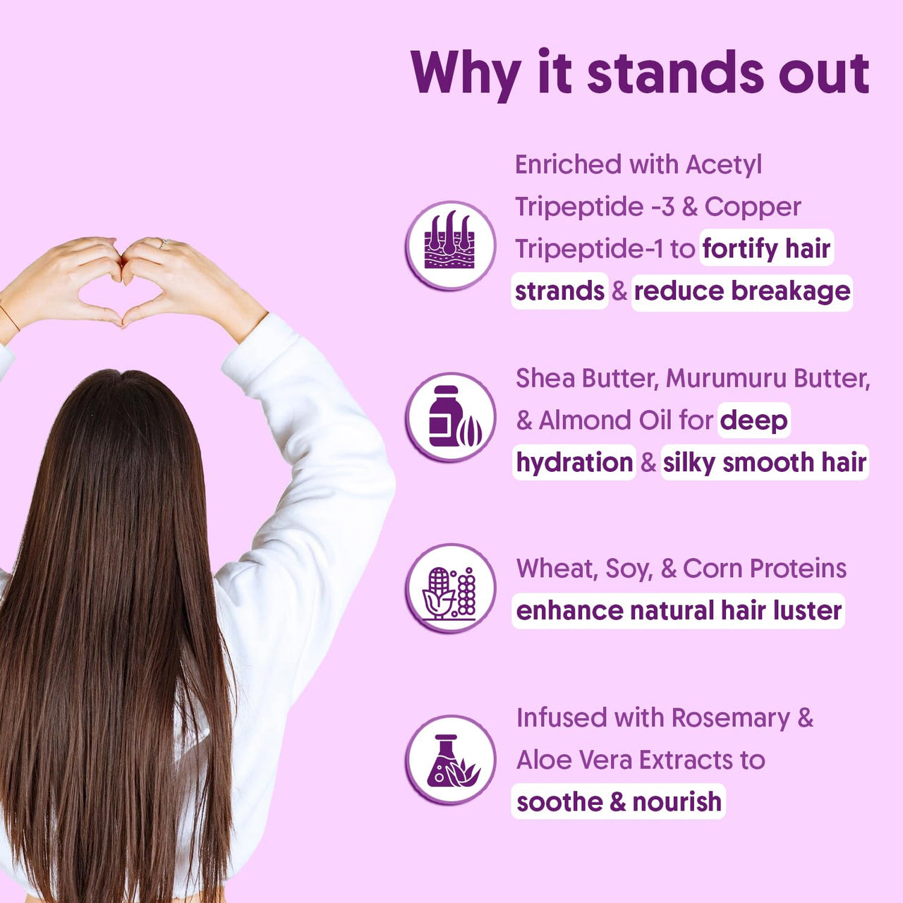 Aravi Organic Multi Peptide Anti-Hair Fall Conditioner - Acetyl Tripeptide 3, Palmitoyl, Oligopeptide & Rosemary - 200ml