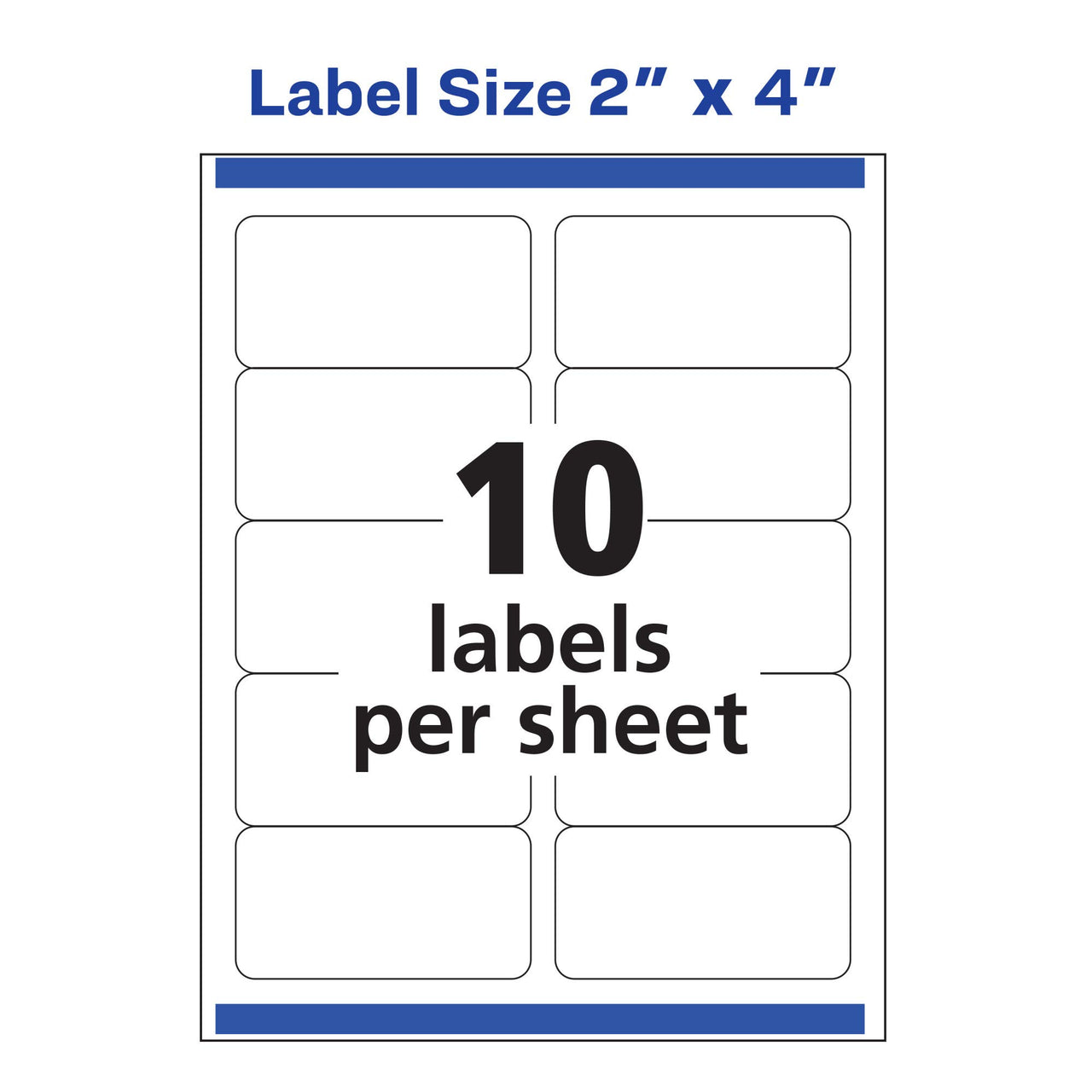 Avery Printable Shipping Labels with Sure Feed, 2" x 4", White, 250 Blank Mailing Labels (5263)